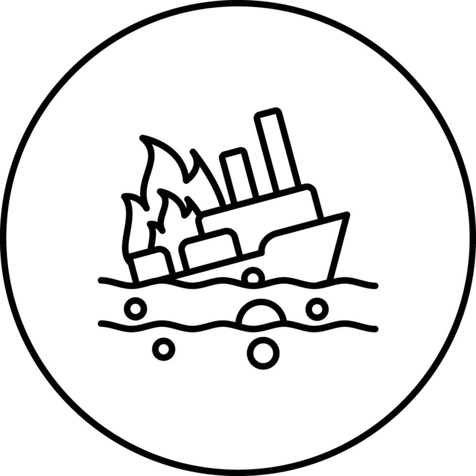 Burning Ship Vector Icon