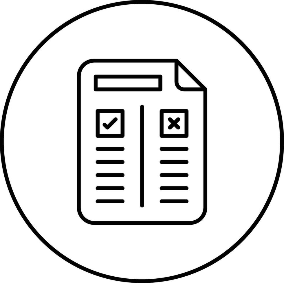 Pros and Cons Vector Icon