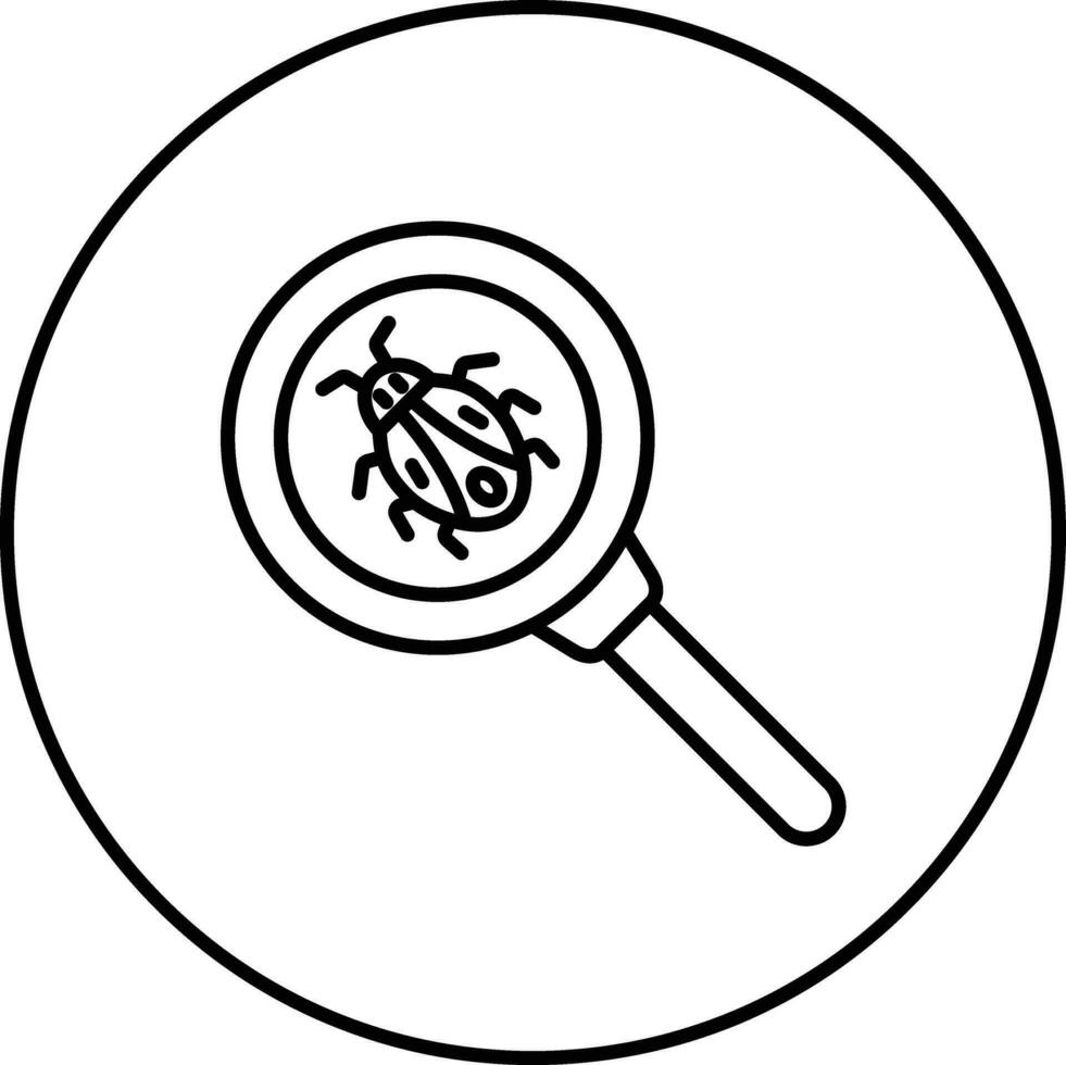 Bug Search Vector Icon