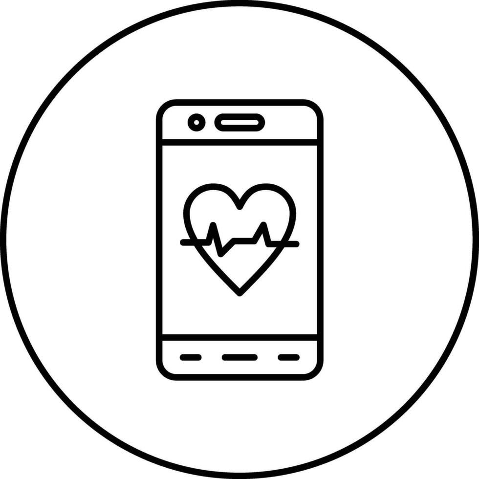 Mobile Heart Rate Vector Icon