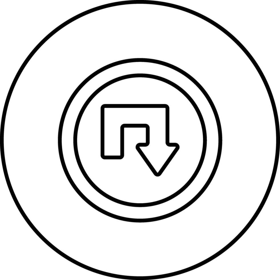 U Turn Vector Icon