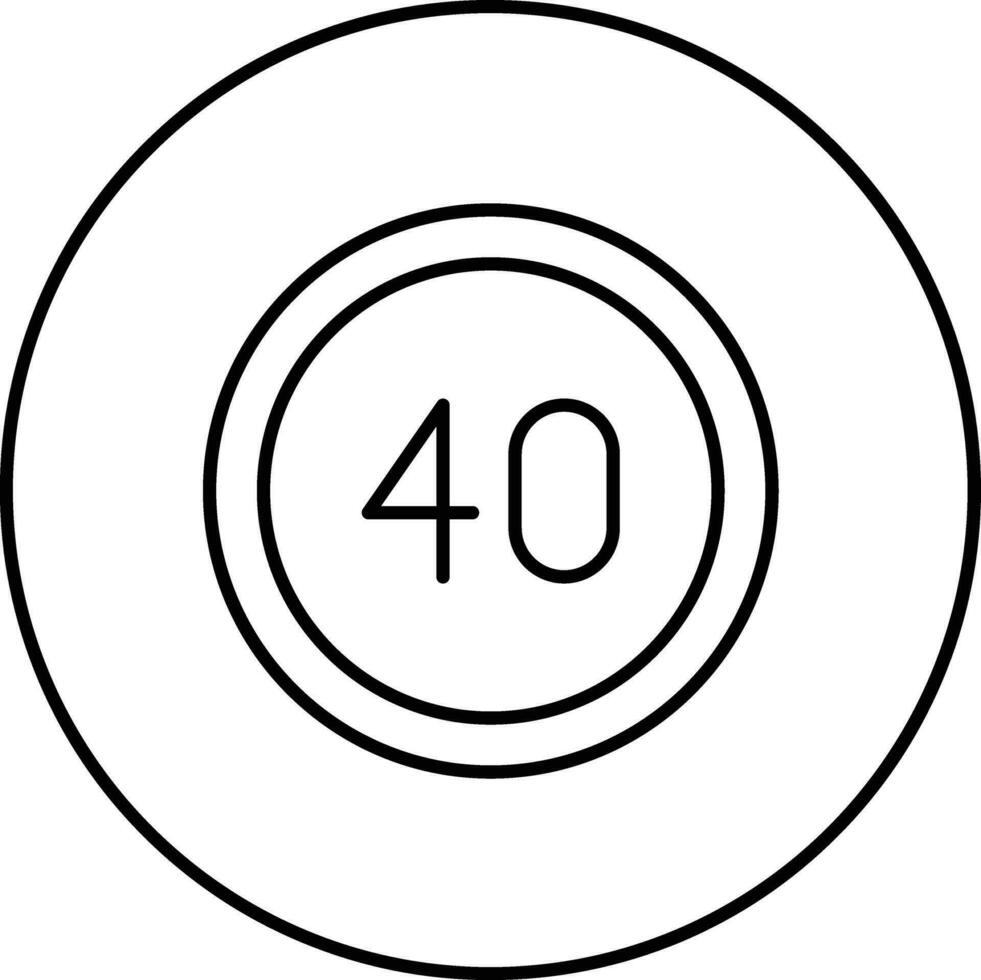 40 Speed Limit Vector Icon