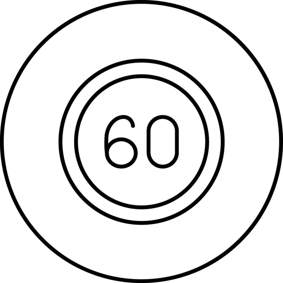 60 Speed Limit Vector Icon