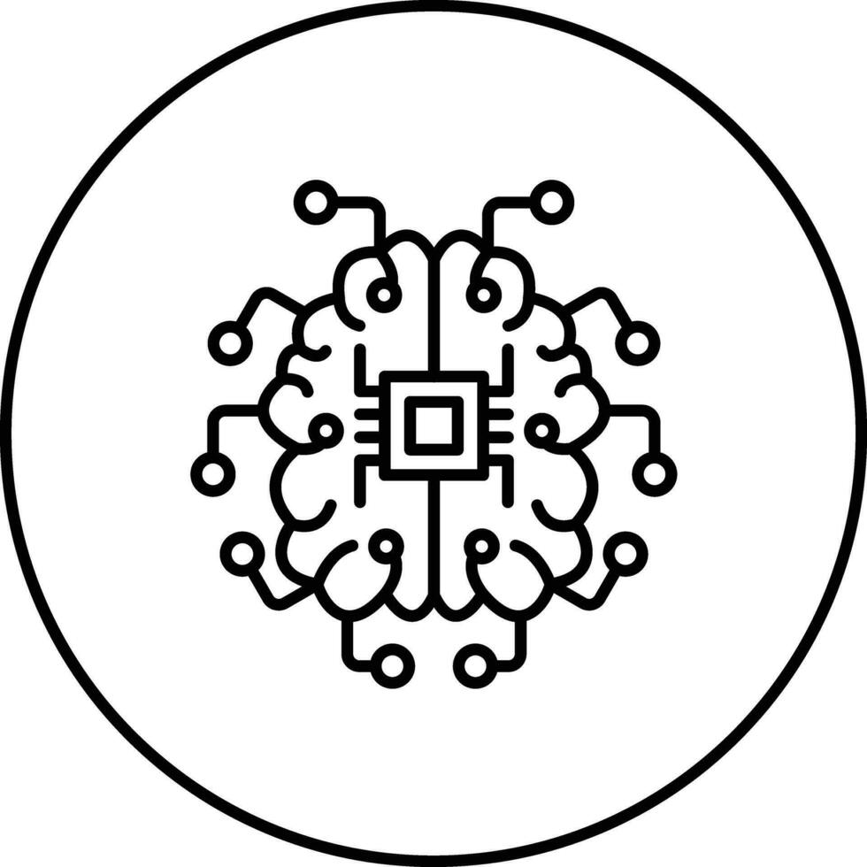 Brain Circuit Vector Icon