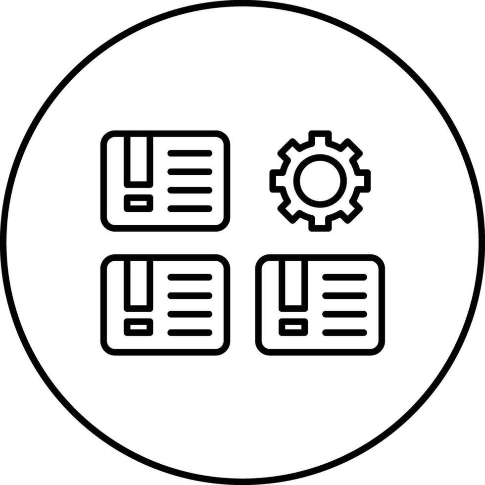 inventario administración vector icono