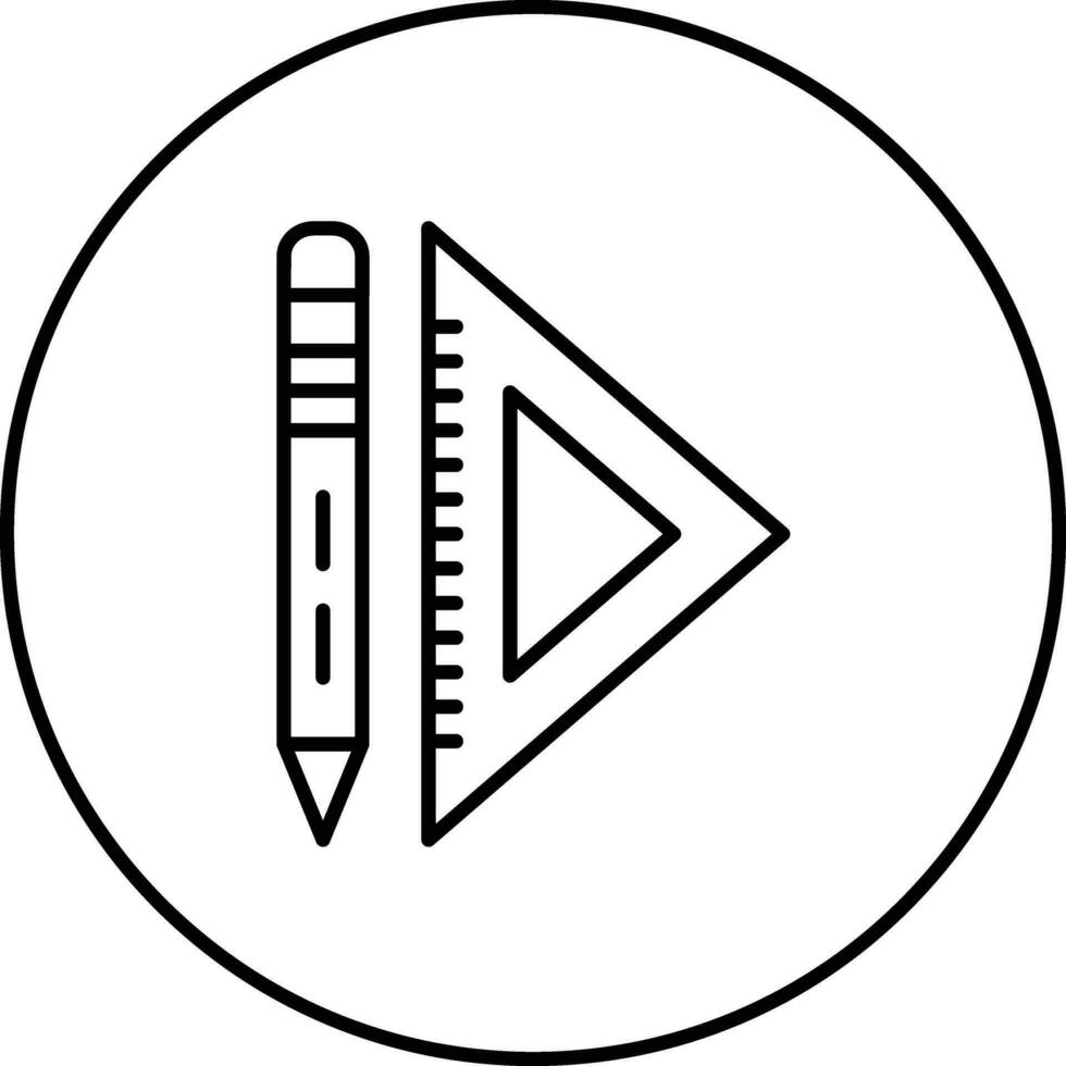 Pencil and Set Square Vector Icon