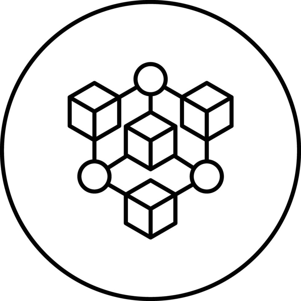 icono de vector de cadena de bloques