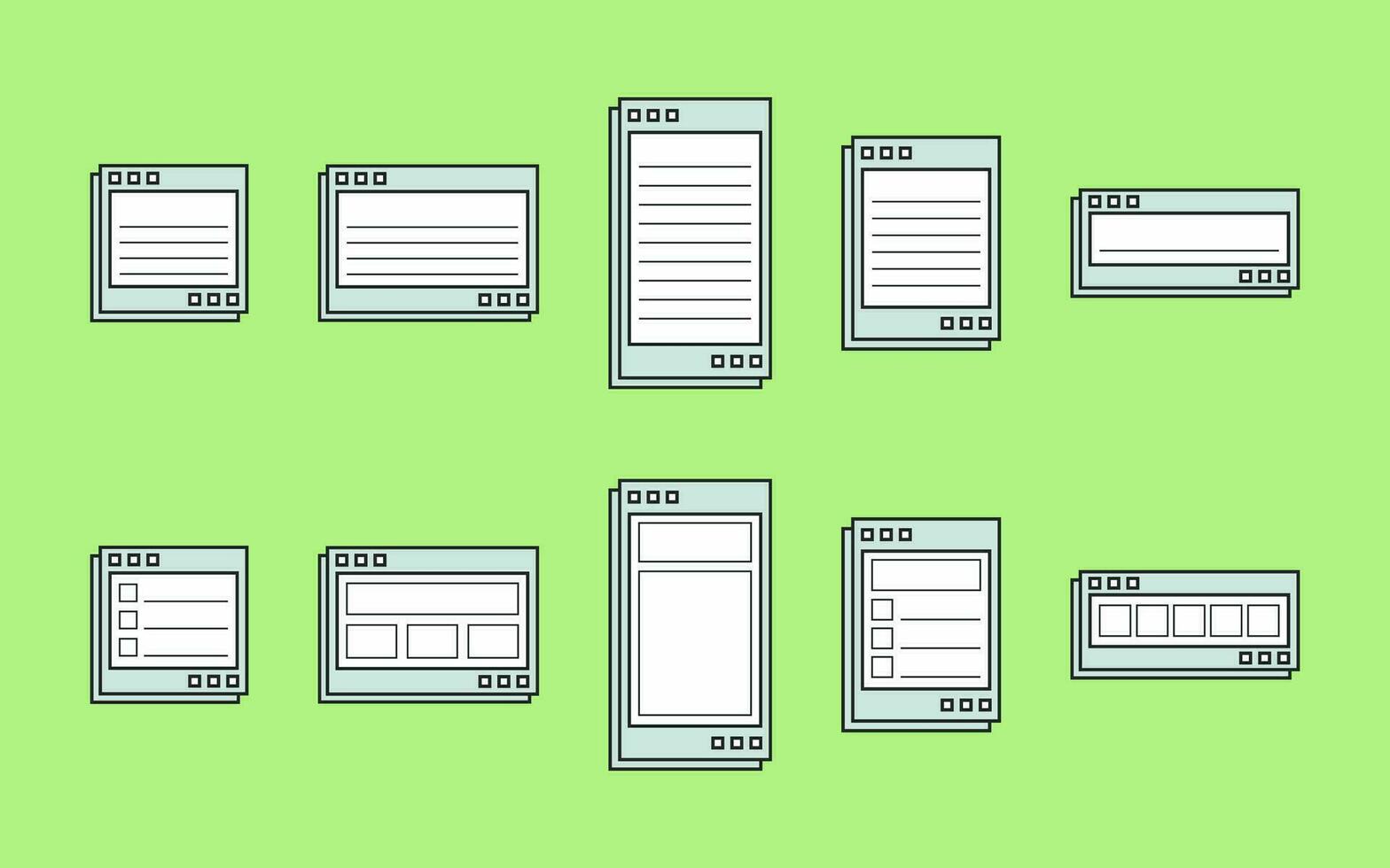 Collection of UI Window Frame Notes vector