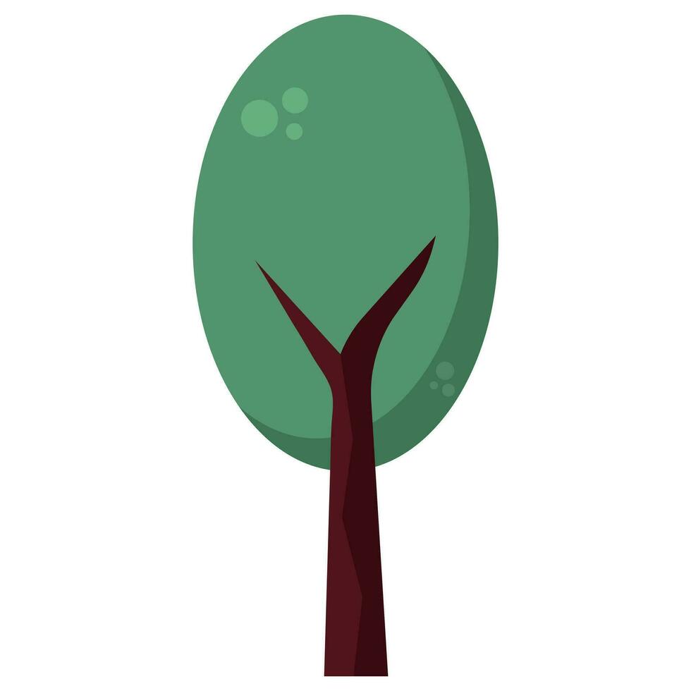 dibujos animados verde árbol. vector ilustración