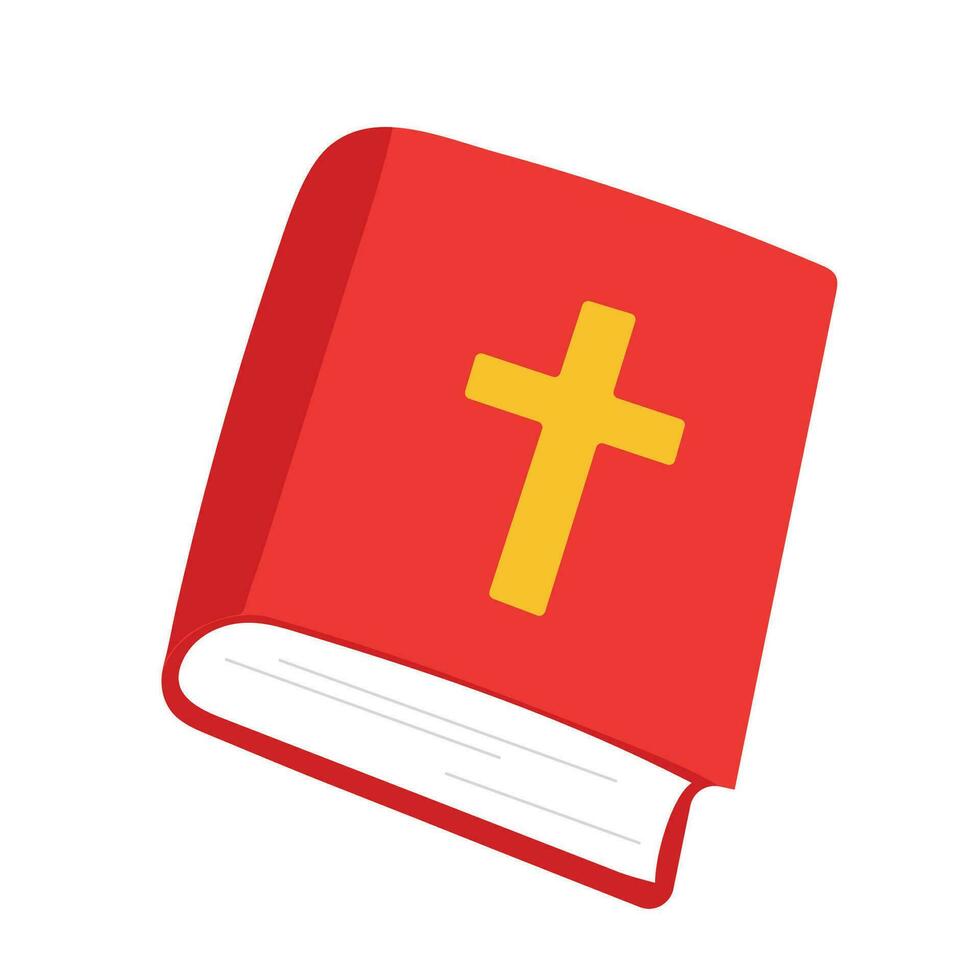 rojo Biblia plano diseño icono aislado en blanco antecedentes vector