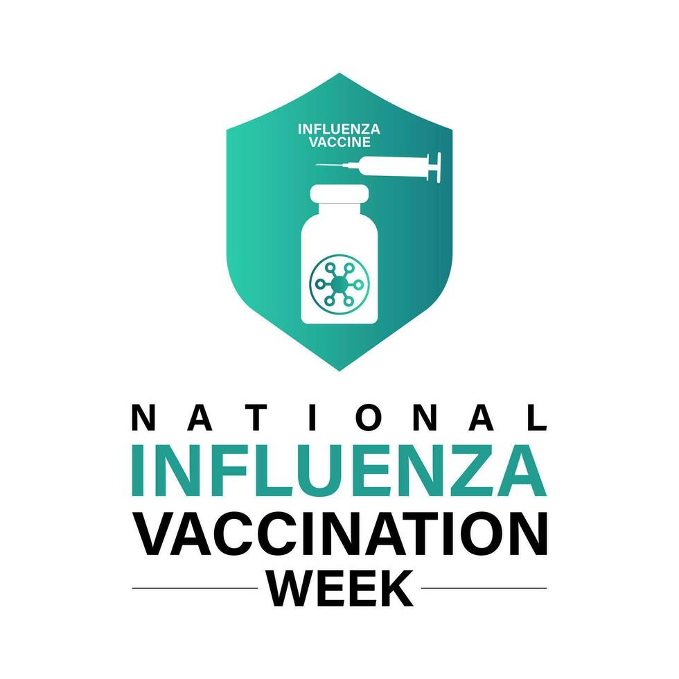 nacional influenza vacunación semana desde diciembre Primero a 7mo.. plano diseño. volantes diseño. fondo, bandera, tarjeta, póster, modelo. vector ilustración