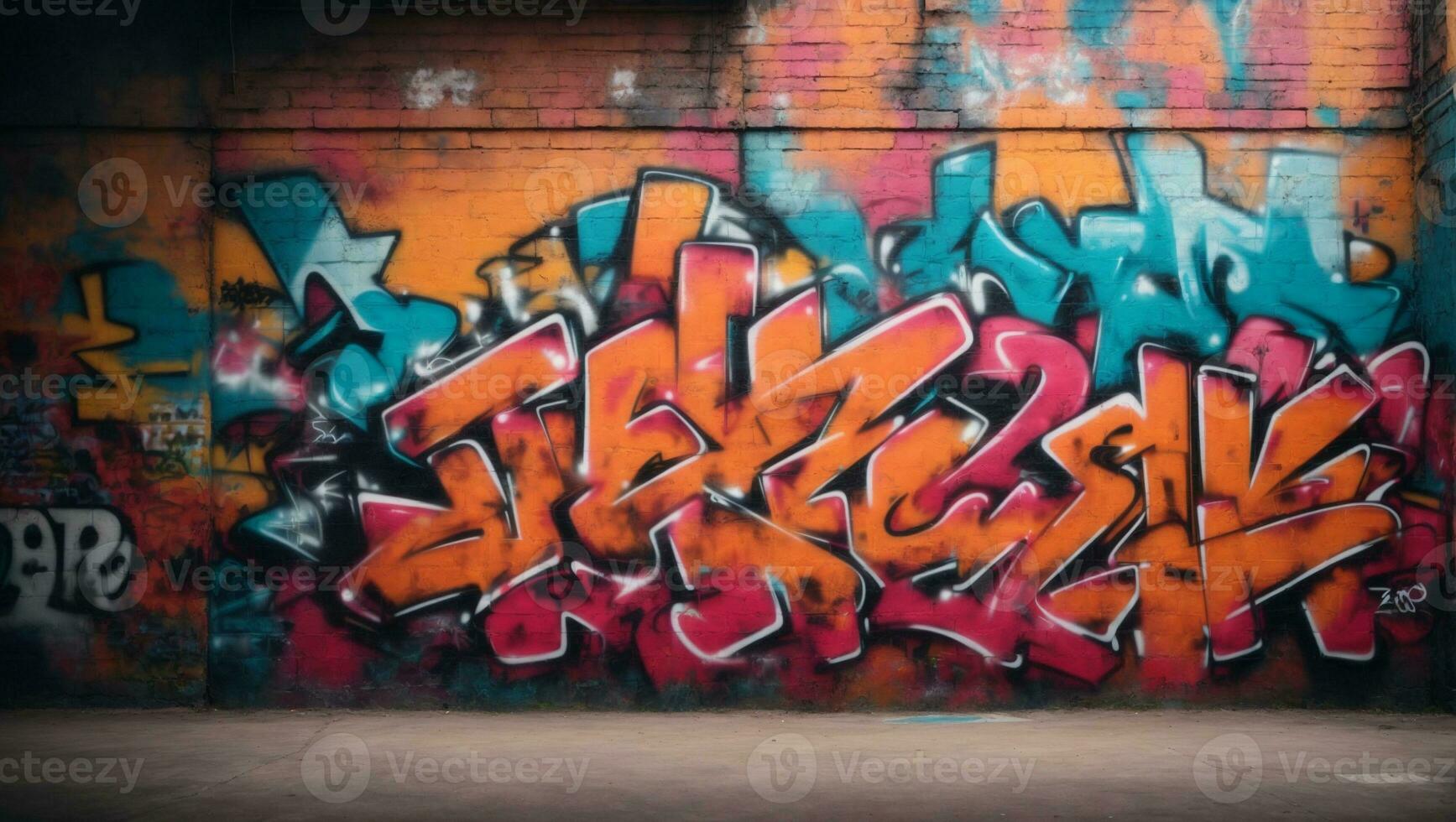 Graffiti wall abstract background.. Ai Generated photo