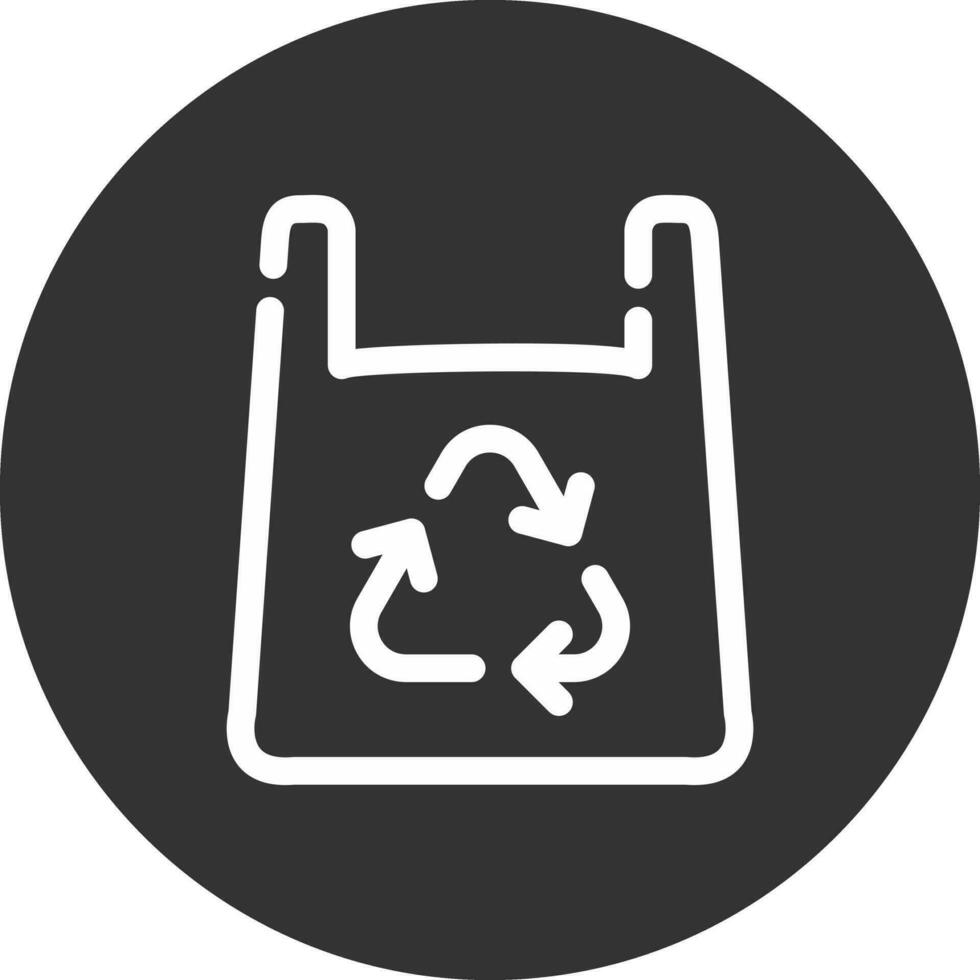 diseño de icono creativo de bolsa de plástico reciclada vector