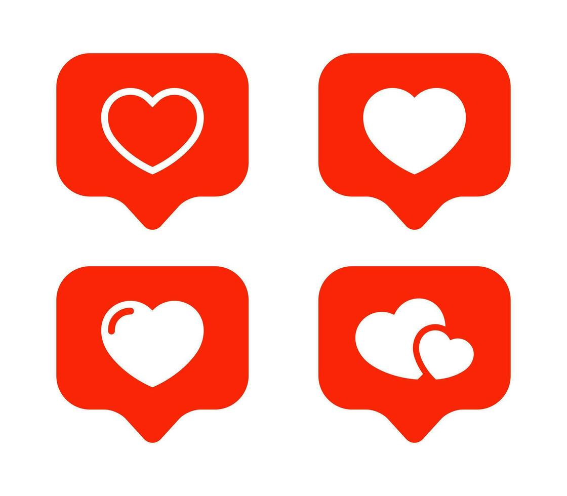 amar, me gusta icono vector en habla burbujas social medios de comunicación corazón firmar símbolo