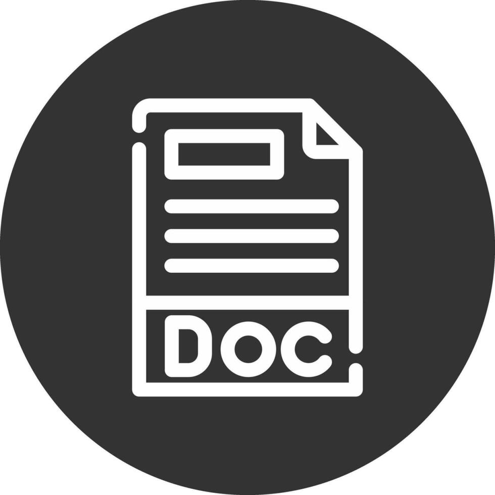 diseño de icono creativo de formato de archivo doc vector