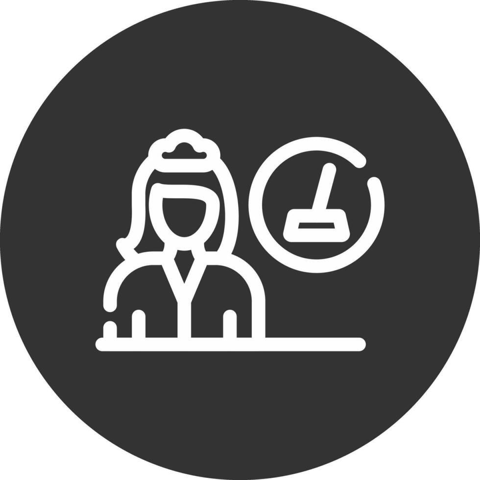 Female Cleaner Creative Icon Design vector