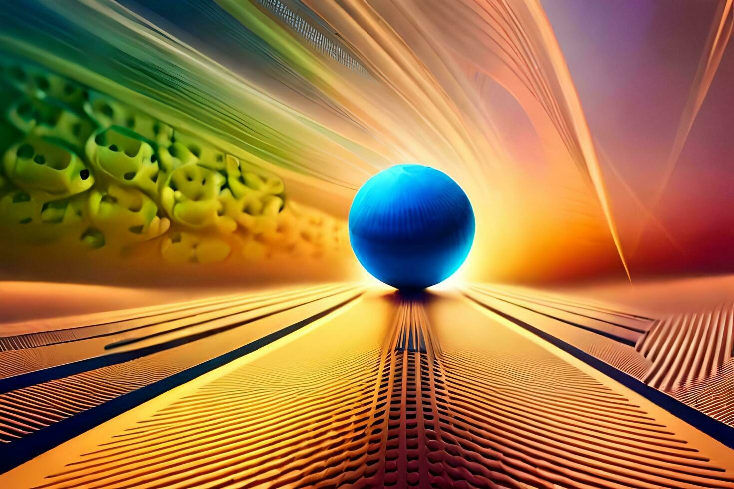 a blue ball is sitting on a computer motherboard. AI-Generated photo