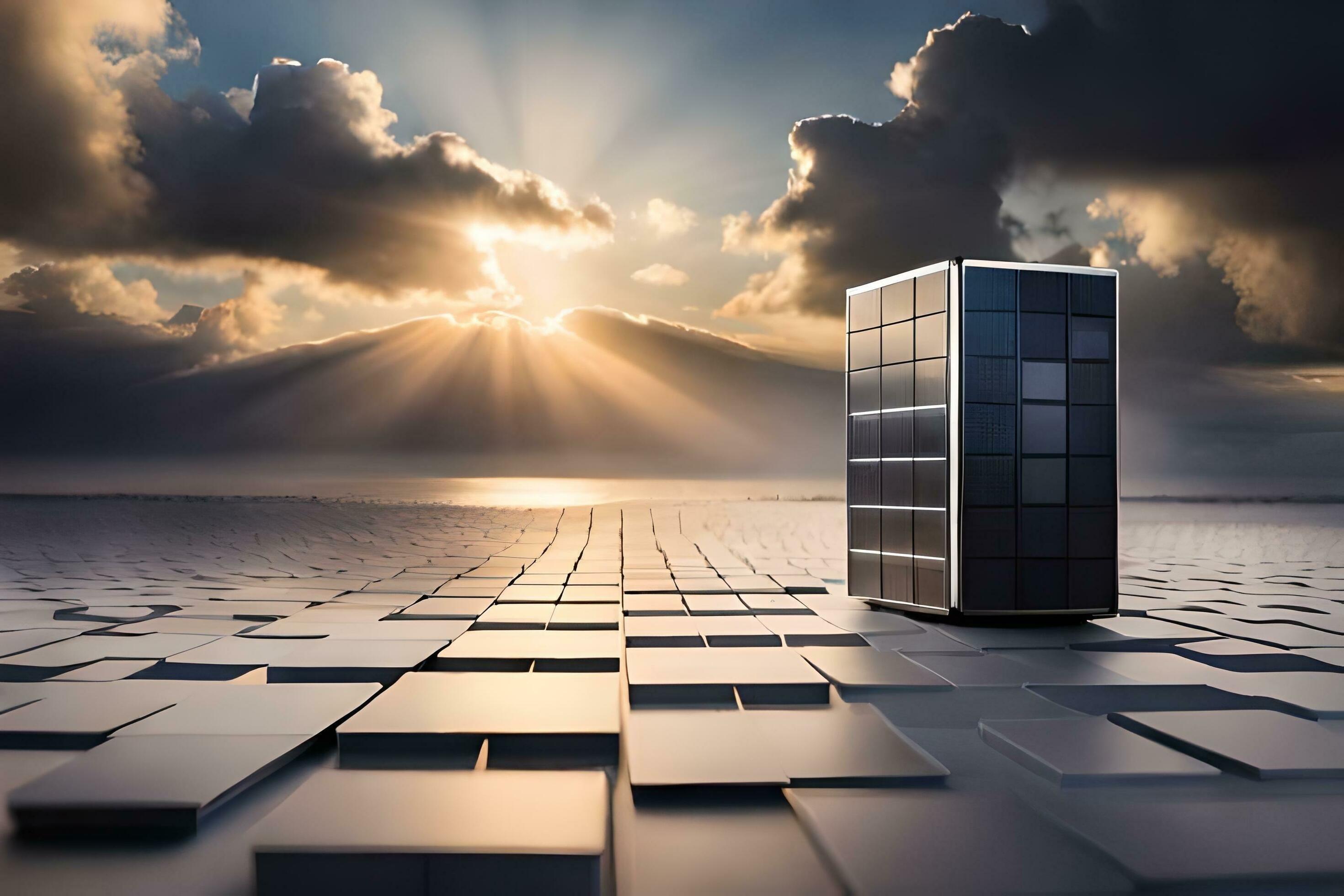 A Large Computer Tower Sitting On Top Of A Large Square AI Generated A Large Computer Tower Sitting On Top Of A Large Square AI Generated