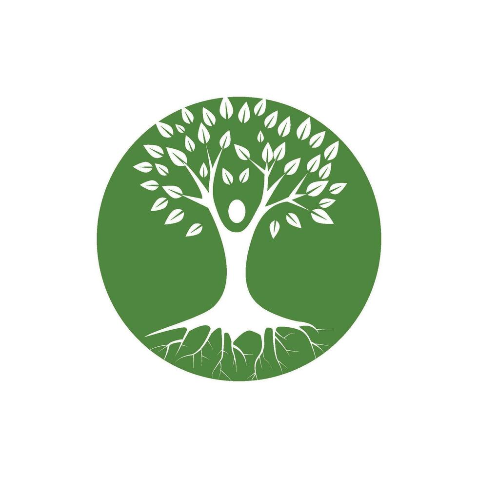 Logos of green Tree leaf ecology vector