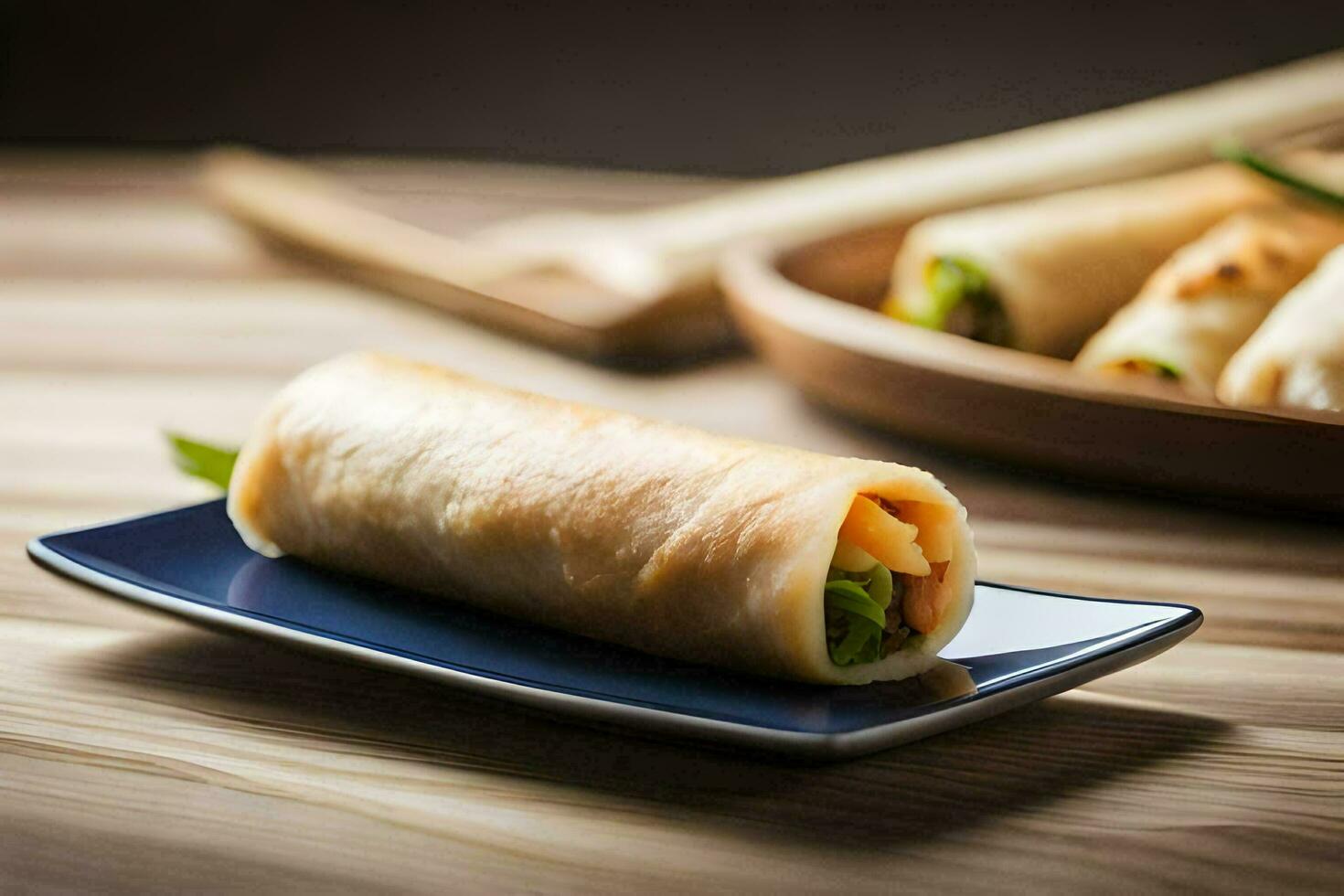 a plate with some food on it. AI-Generated photo