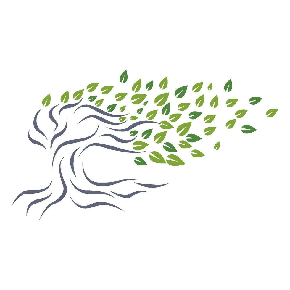 Logos of green Tree leaf ecology vector