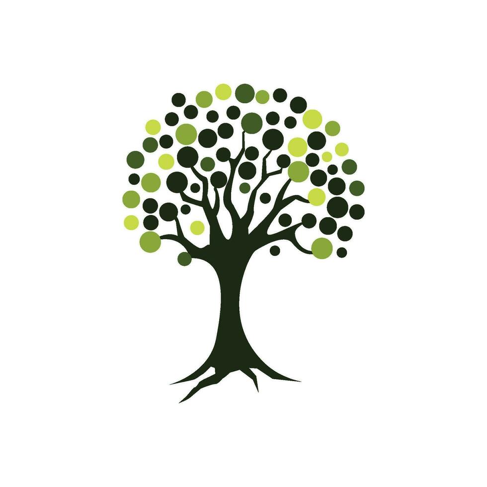 Logos of green Tree leaf ecology vector