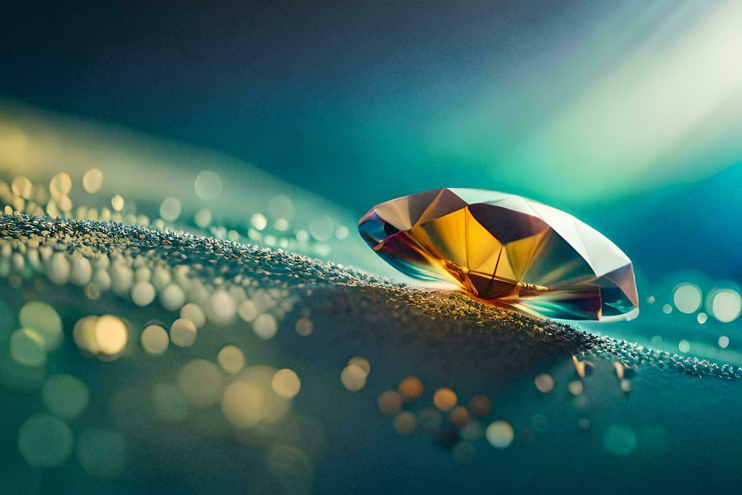 a diamond on a blue background. AI-Generated photo