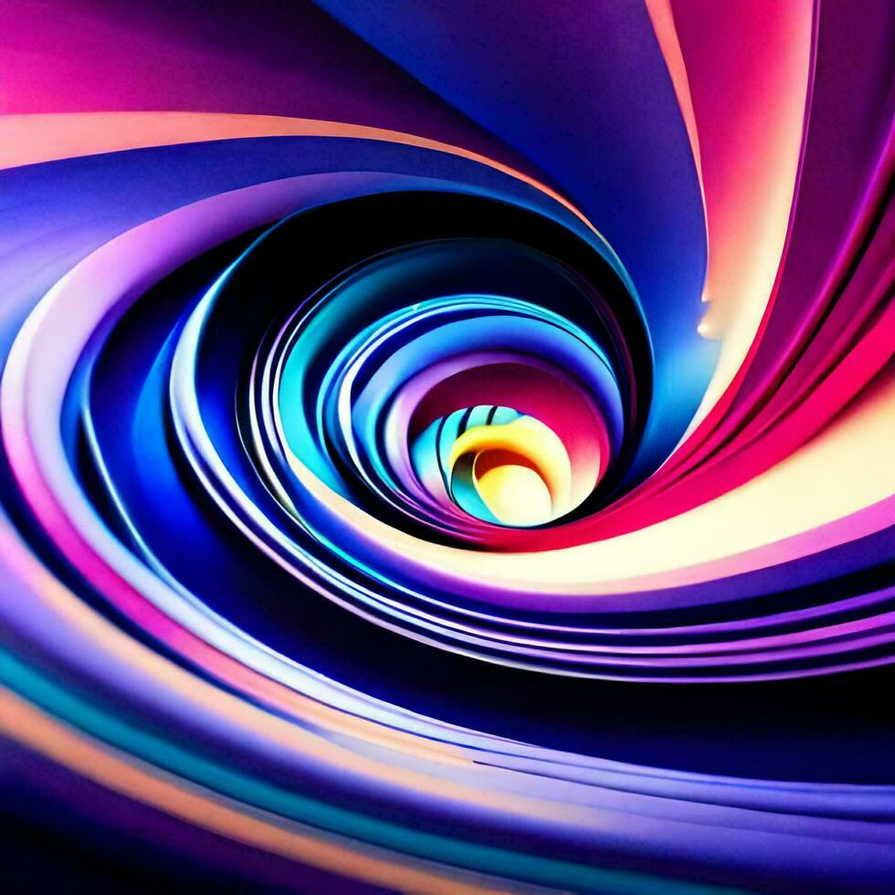 abstract swirls, colorful light, and a black background. AI-Generated photo