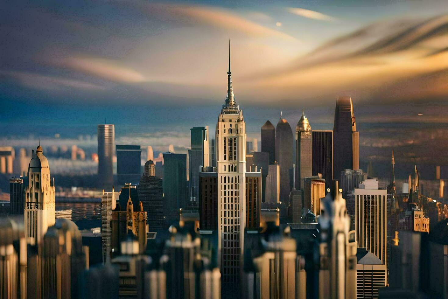 the empire state building is seen in the background. AI-Generated photo