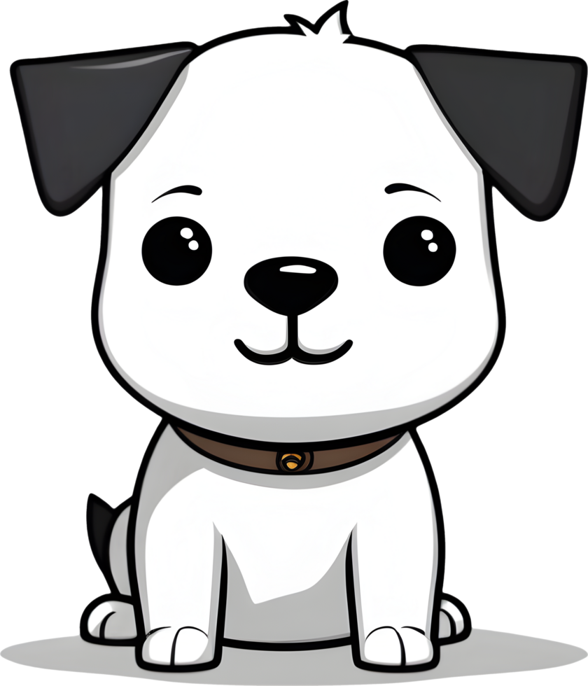 Cute cartoon dog drawing. AI-Generated. png