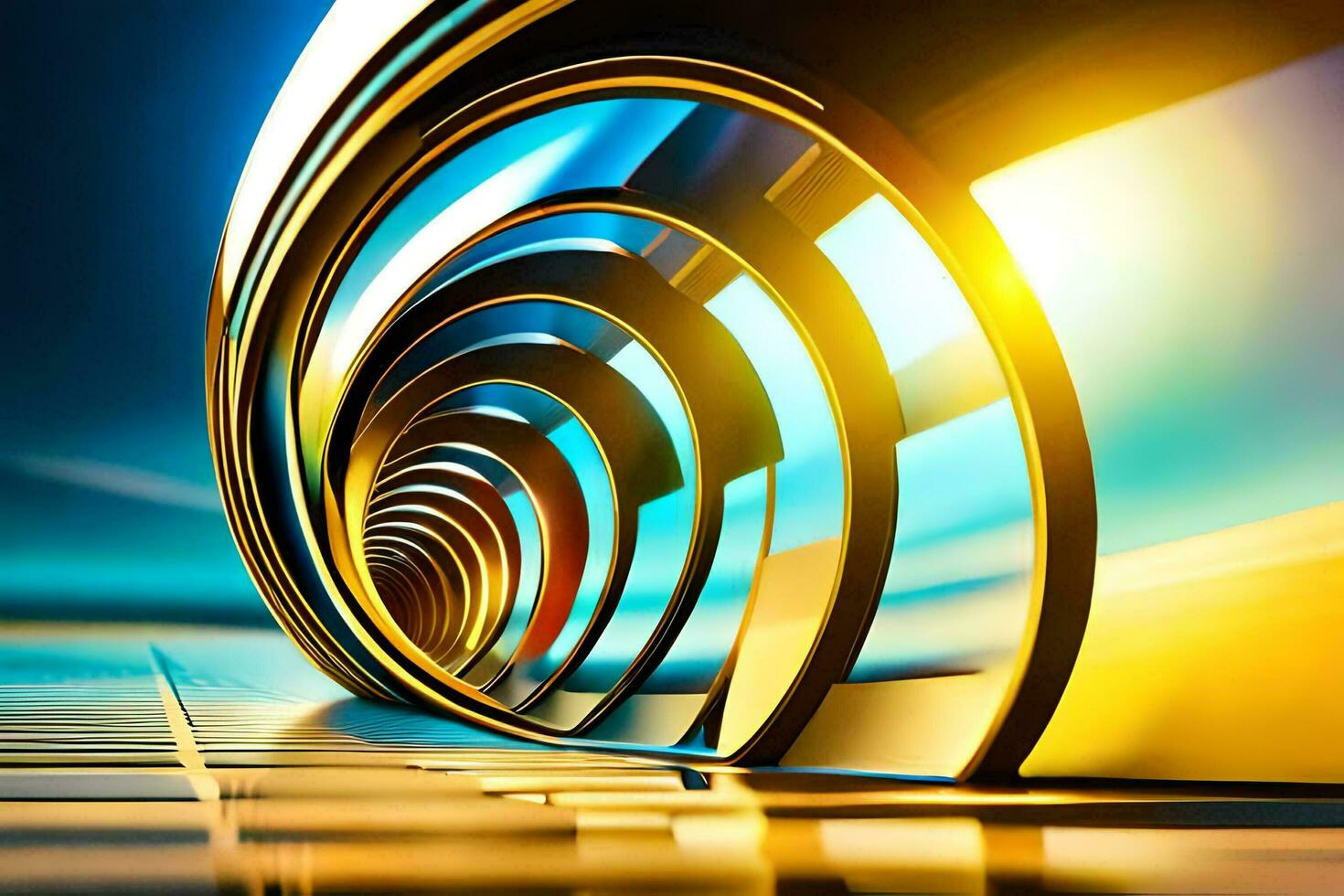 abstract image of a spiral tunnel. AI-Generated photo