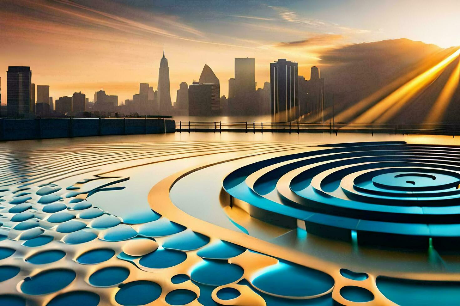 the city skyline is seen in the background. AI-Generated photo
