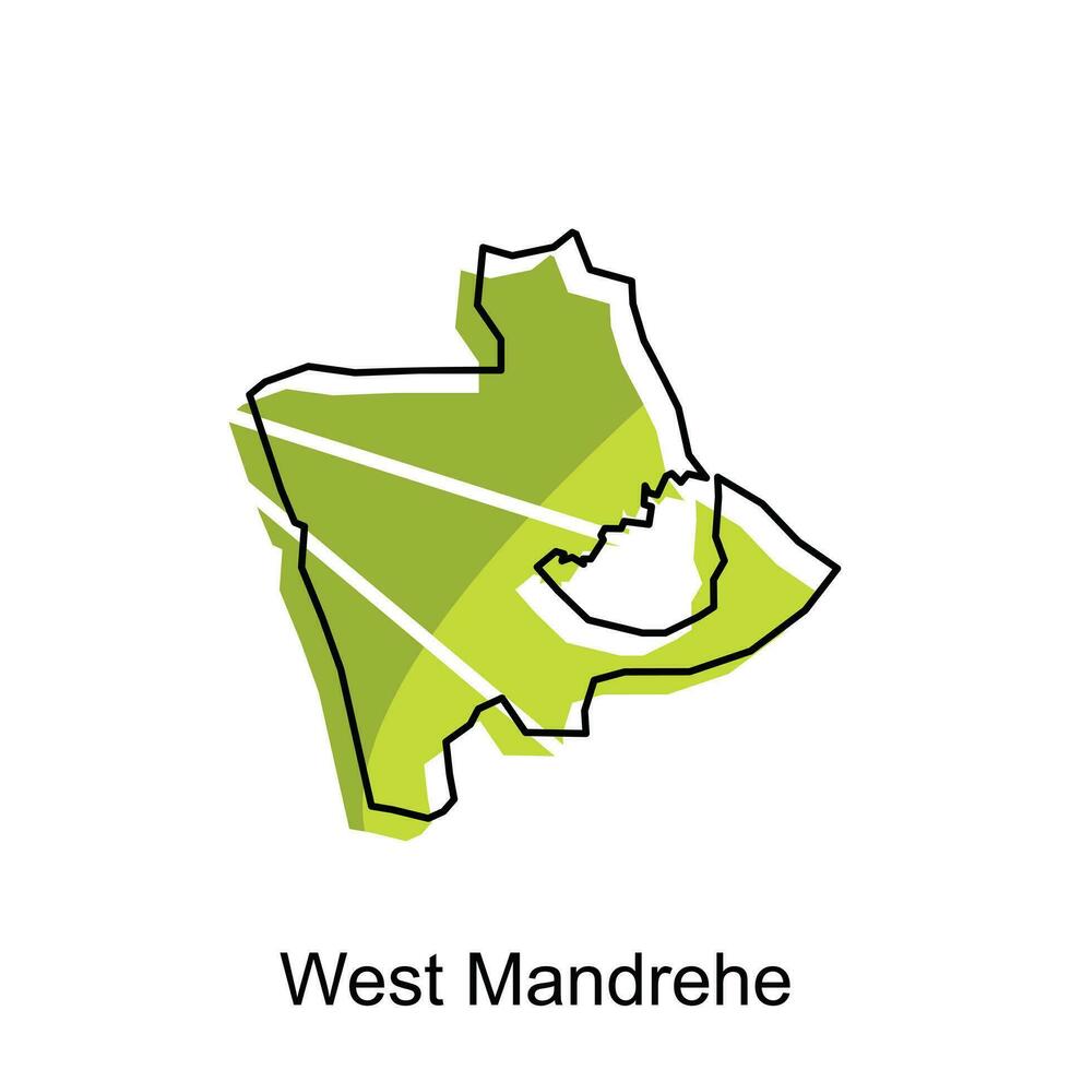 mapa ciudad de Oeste mandrehe. vector mapa de norte Sumatra provincia capital país vistoso diseño, ilustración diseño modelo en blanco antecedentes