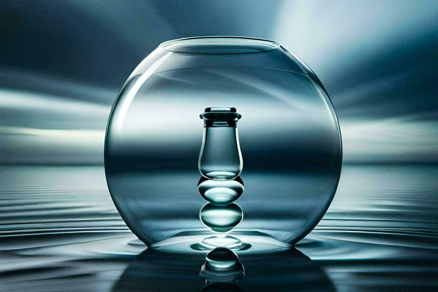 a glass vase with water in it. AI-Generated photo