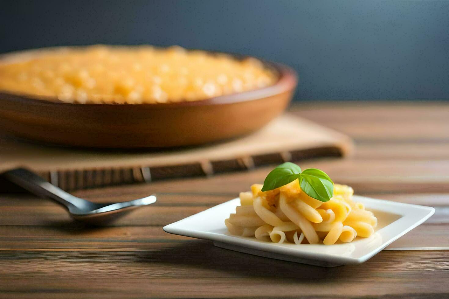macaroni and cheese on a plate. AI-Generated photo