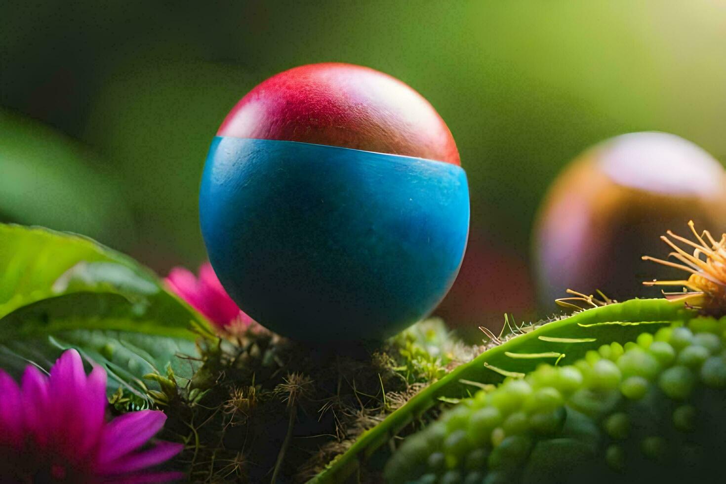 easter eggs in the wild. AI-Generated photo