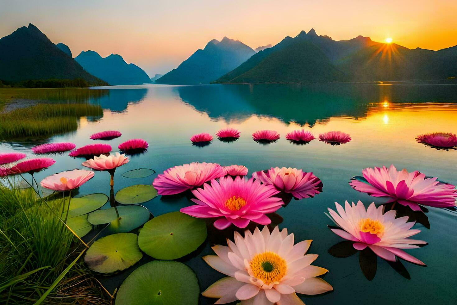 the lotus flower is a symbol of peace and harmony, and is a symbol of the z. AI-Generated photo