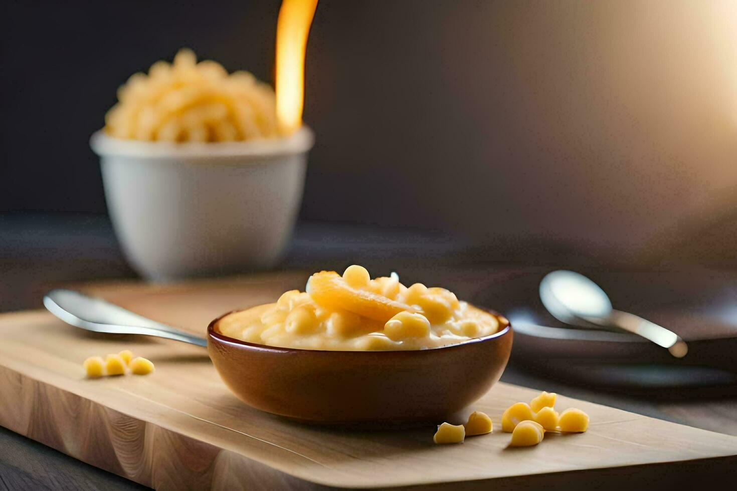 macarrones y queso en un bol. generado por ai foto