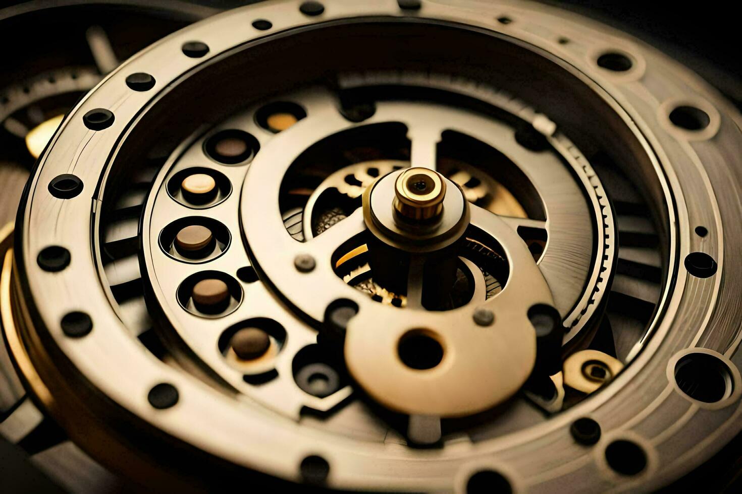 close up of a watch mechanism. AI-Generated photo