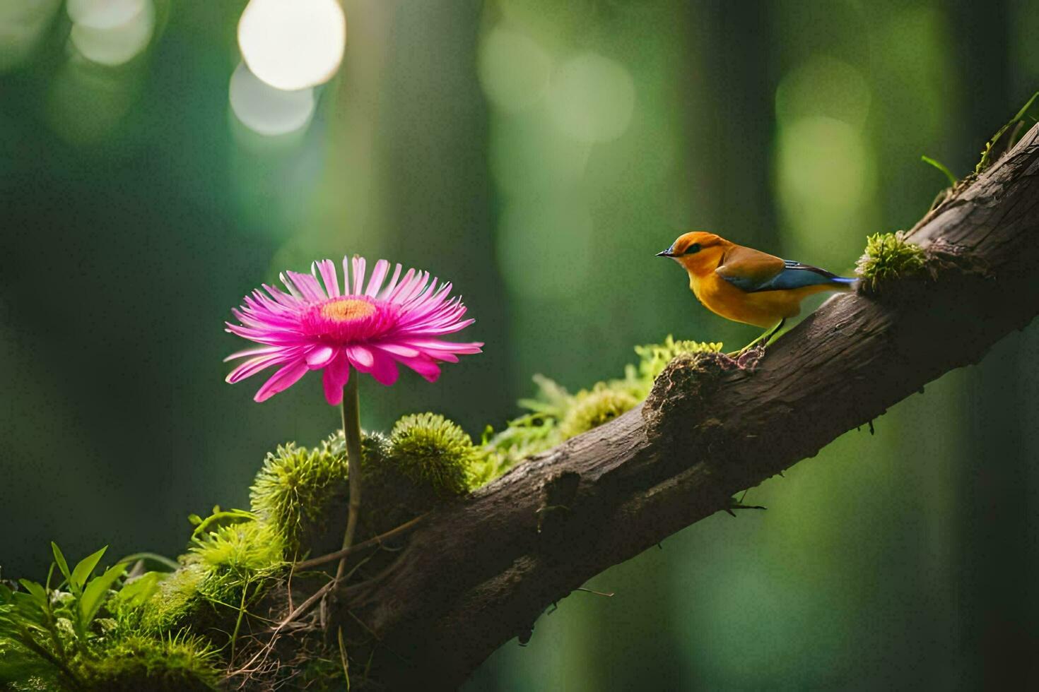 photo wallpaper the bird, flower, nature, bird, bird, bird, bird, bird,. AI-Generated