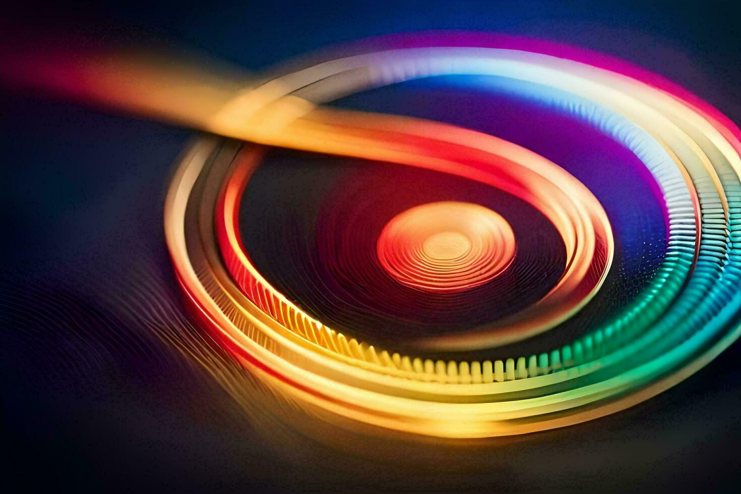 a colorful light circle with a bright light. AI-Generated photo