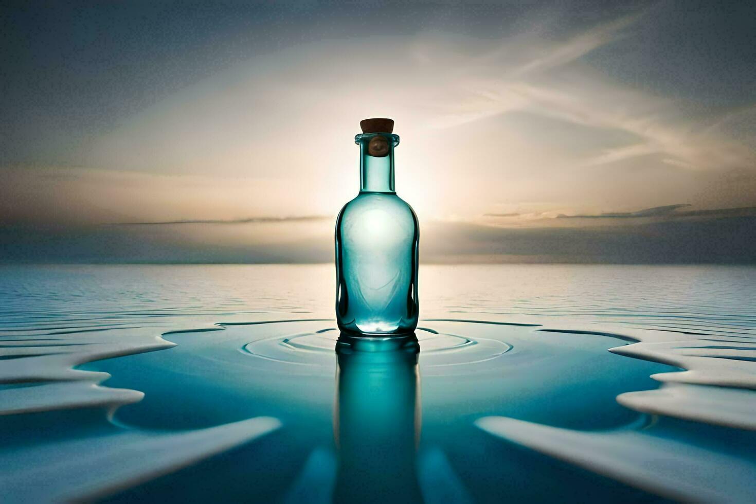a message in a bottle. AI-Generated photo