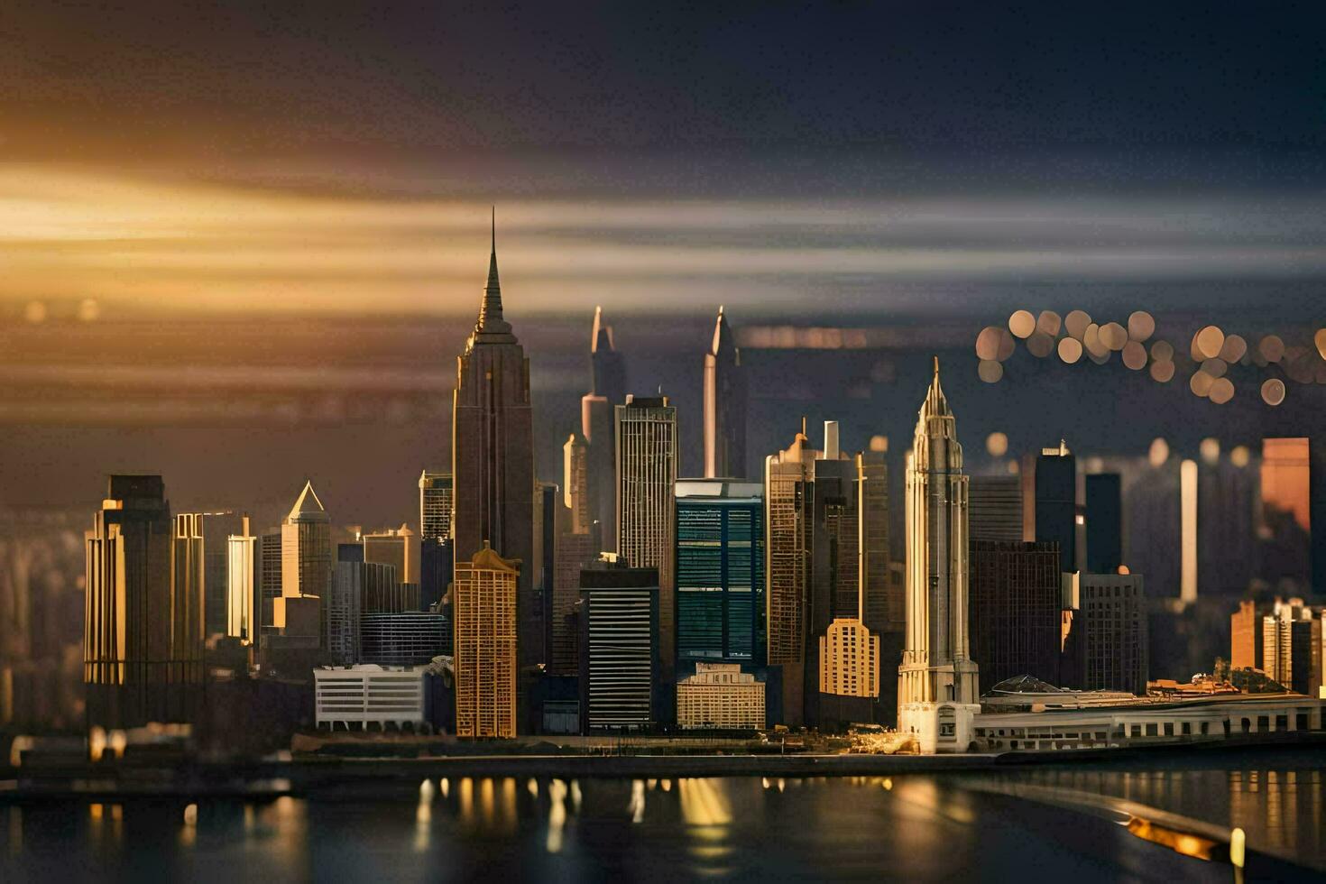 un ciudad horizonte es mostrado en esta foto. generado por ai foto