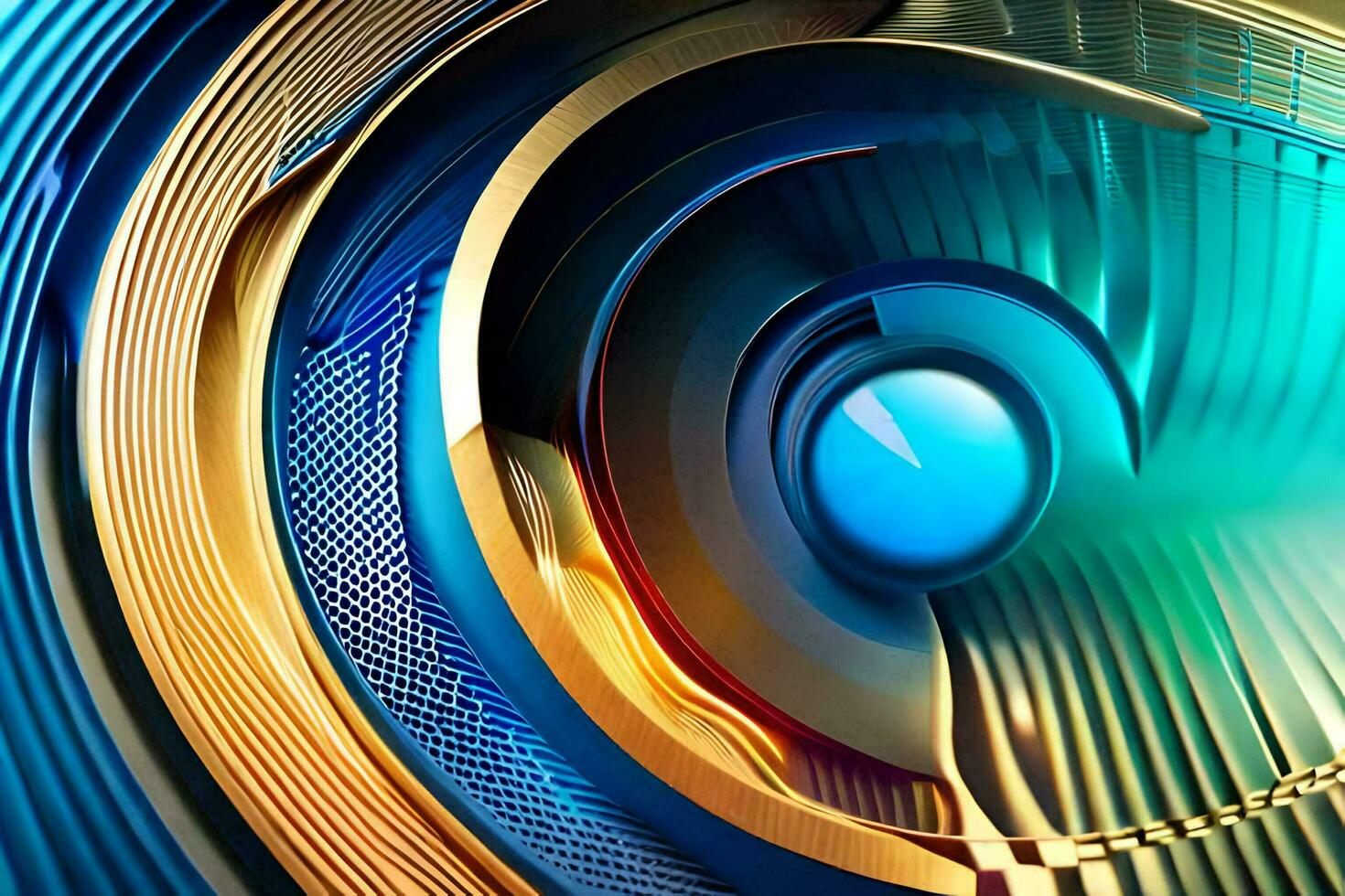 a colorful abstract design with a blue eye. AI-Generated photo