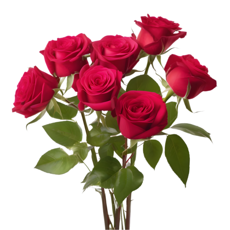 A painting of a bouquet of roses. AI-Generated. png