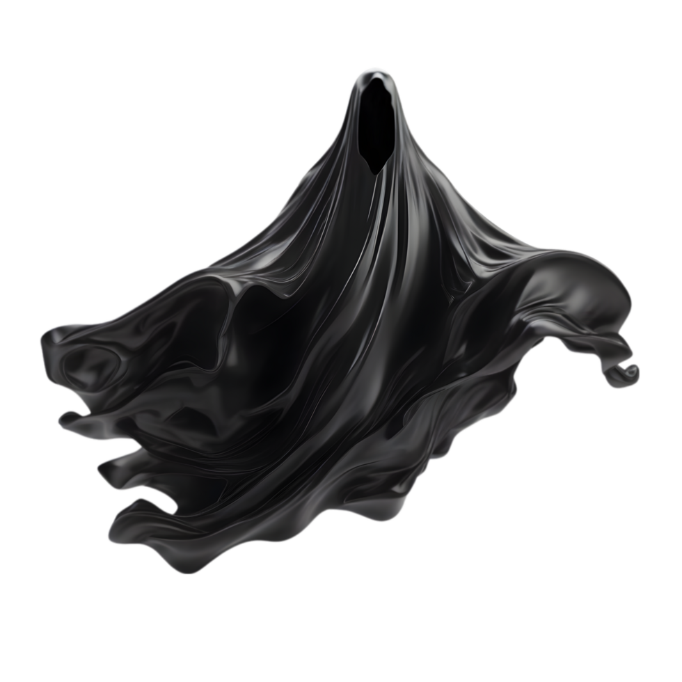 A terrifying ghost floats in the air. AI-Generated. png