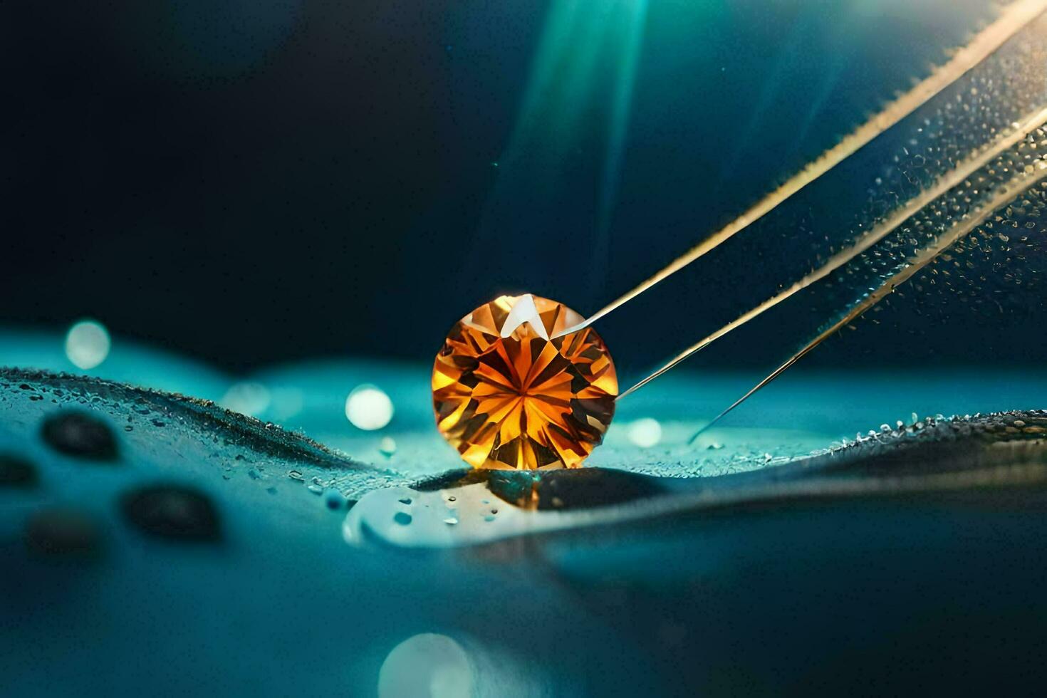 a diamond on a blue background. AI-Generated photo