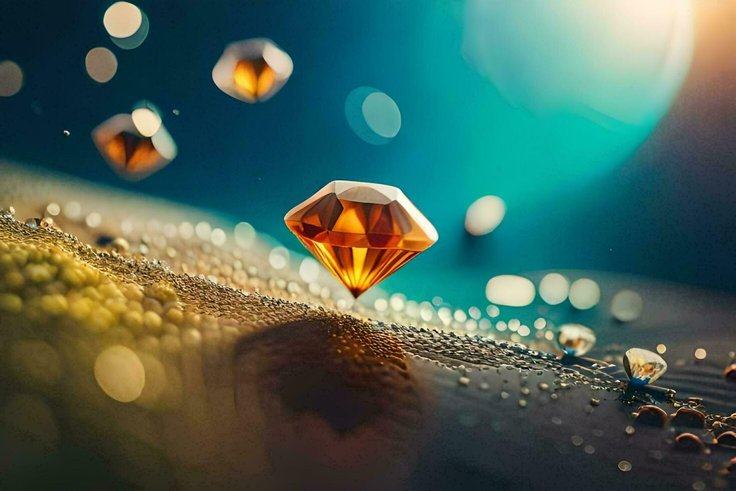 a diamond is floating in the air. AI-Generated photo