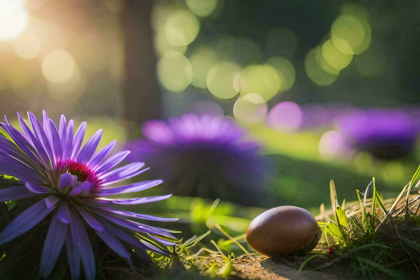 photo wallpaper the sun, flowers, grass, the field, the sun, the flowers, the. AI-Generated