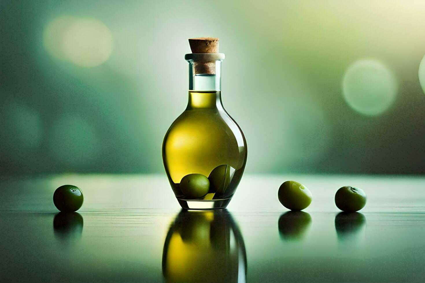 olive oil in a bottle. AI-Generated photo